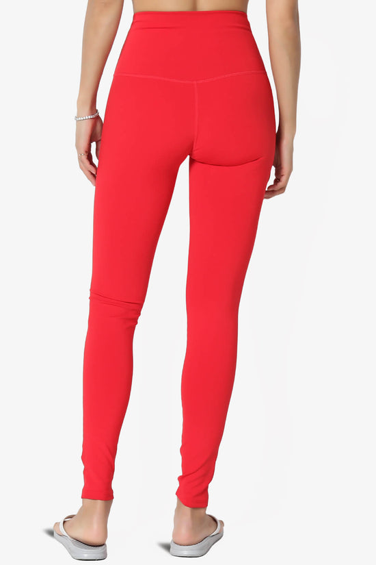 Mosco Athletic High Rise Ankle Leggings RED_4