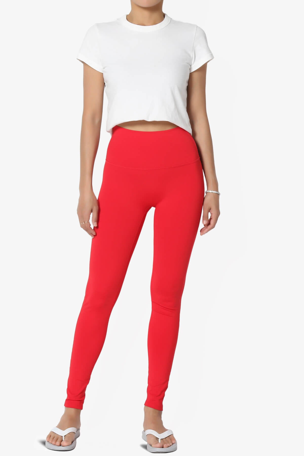 Mosco Athletic High Rise Ankle Leggings RED_6