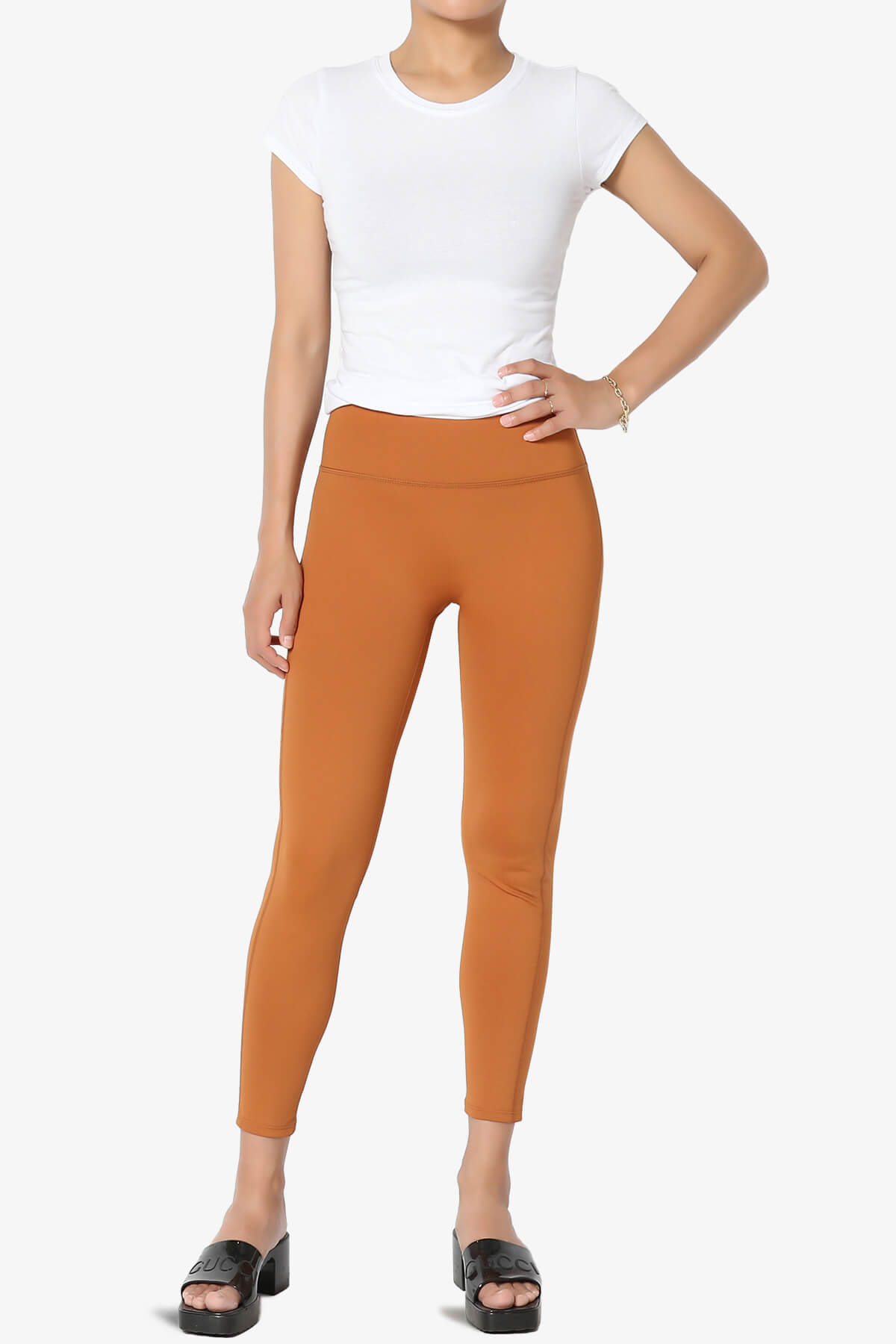 Load image into Gallery viewer, Mosco Athletic Tummy Control Workout Leggings ALMOND_6
