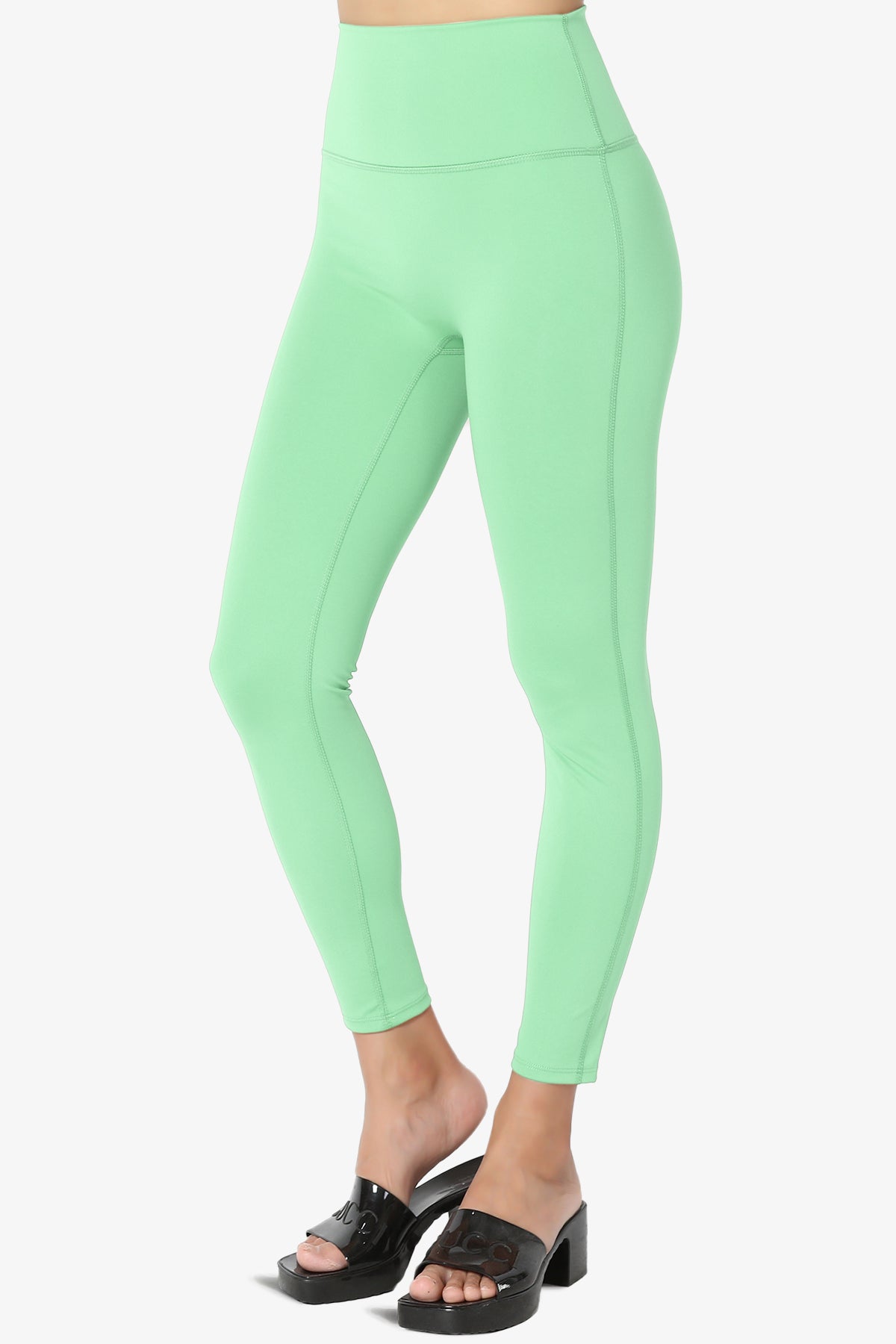 Alo Yoga Athletic Glossy Idol Ruched Leg Yoga Pants Green Women's Size S