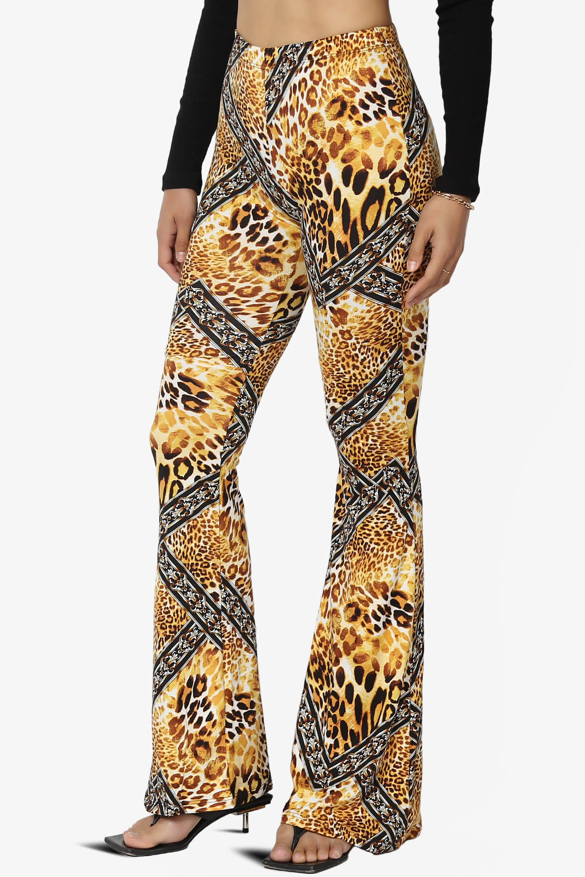 Mumu Cheetah Jersey Flare Pants ANIMAL_3