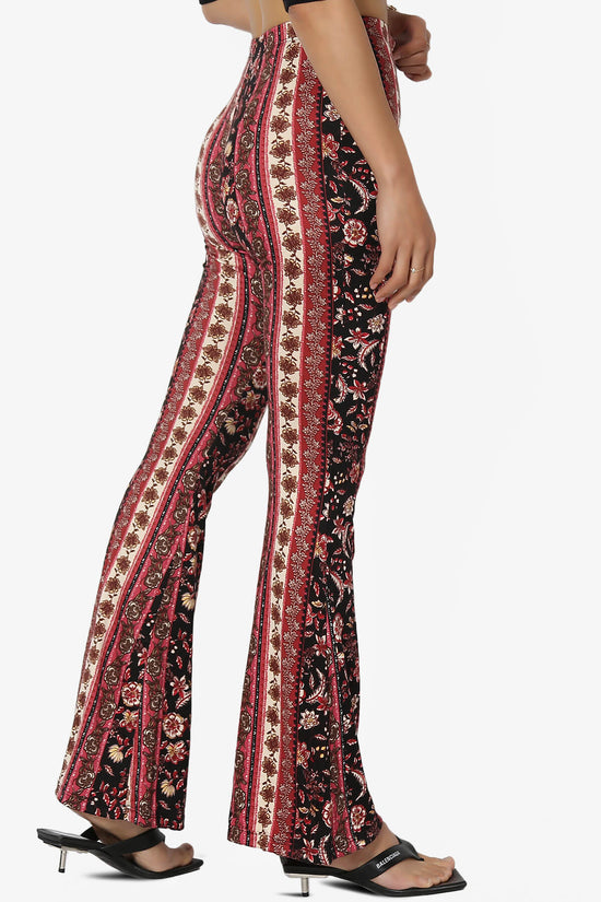 Mumu Tribal Jersey Flare Pants BURGUNDY_4