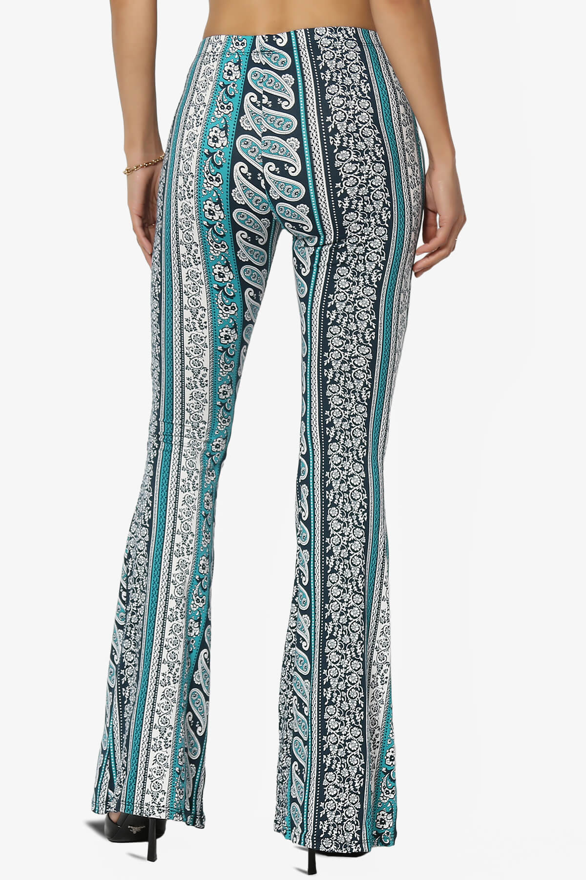 Mumu Tribal Jersey Flare Pants TEAL_2