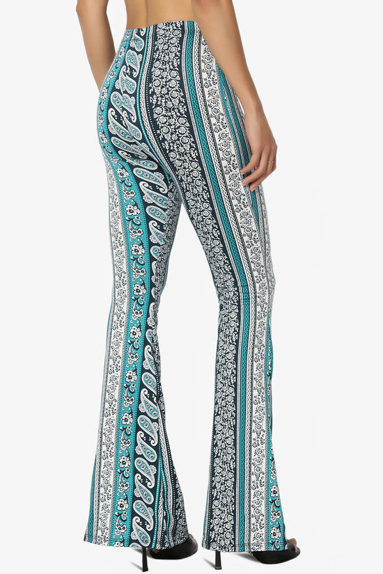 Mumu Tribal Jersey Flare Pants TEAL_4