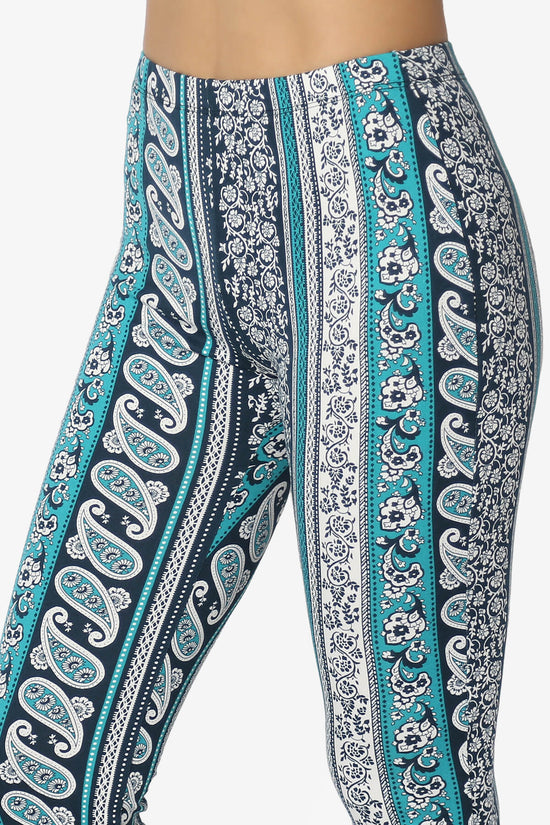 Mumu Tribal Jersey Flare Pants TEAL_5