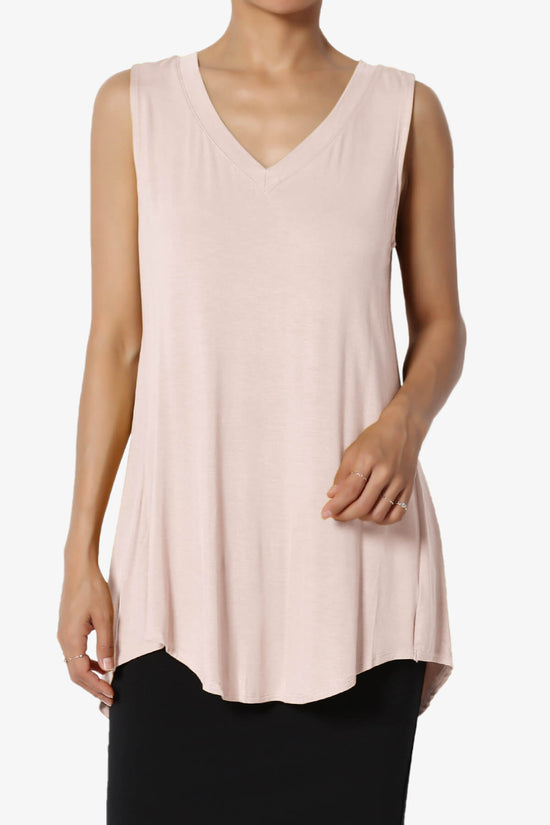 Myles Sleeveless V-Neck Luxe Jersey Top PLUS