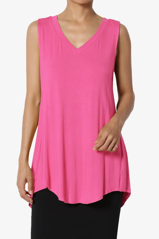 Myles Sleeveless V-Neck Luxe Jersey Top PLUS