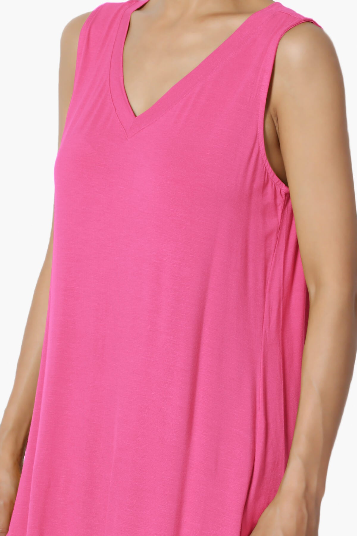 Myles Sleeveless V-Neck Luxe Jersey Top PLUS