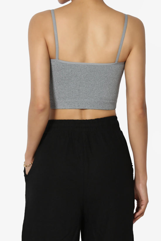 Nadeen Padded Ribbed Cropped Cami HEATHER GREY_2