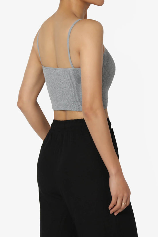 Nadeen Padded Ribbed Cropped Cami HEATHER GREY_4