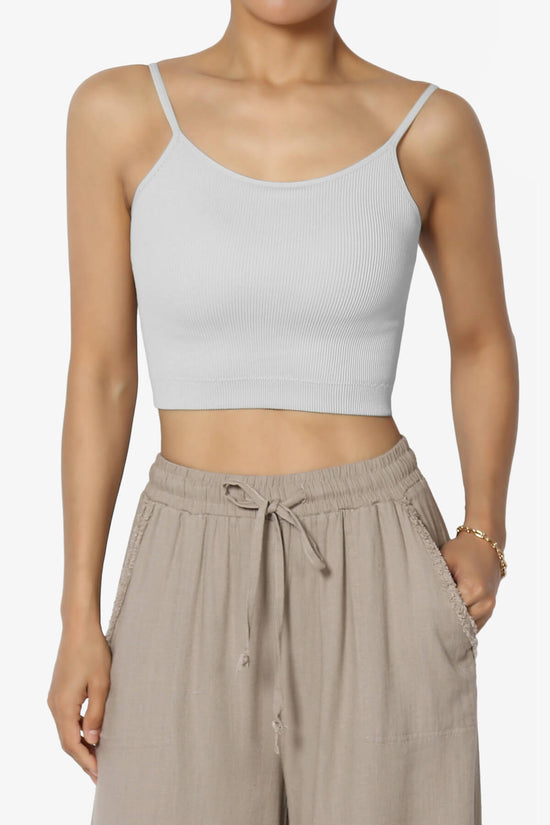 Nadeen Padded Ribbed Cropped Cami LIGHT GREY_1