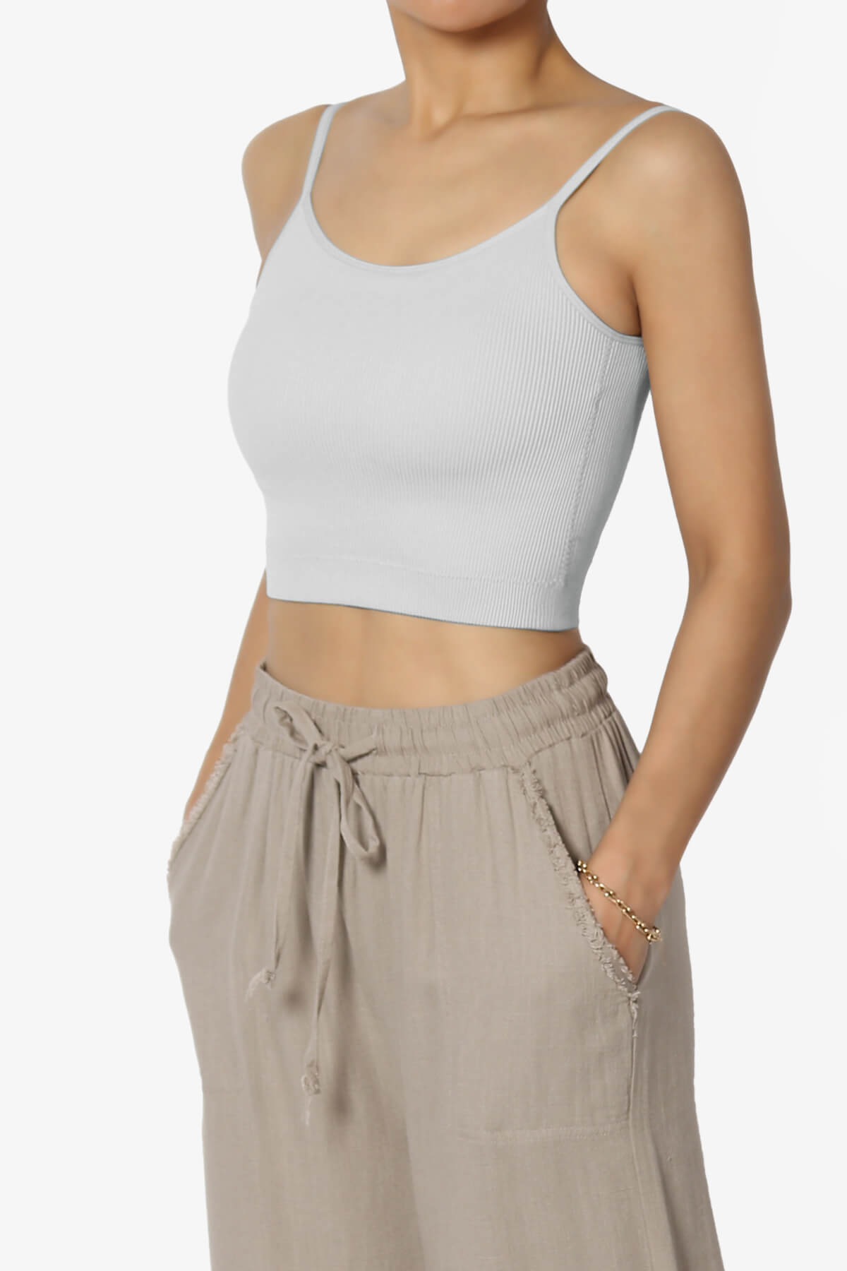 Nadeen Padded Ribbed Cropped Cami LIGHT GREY_3