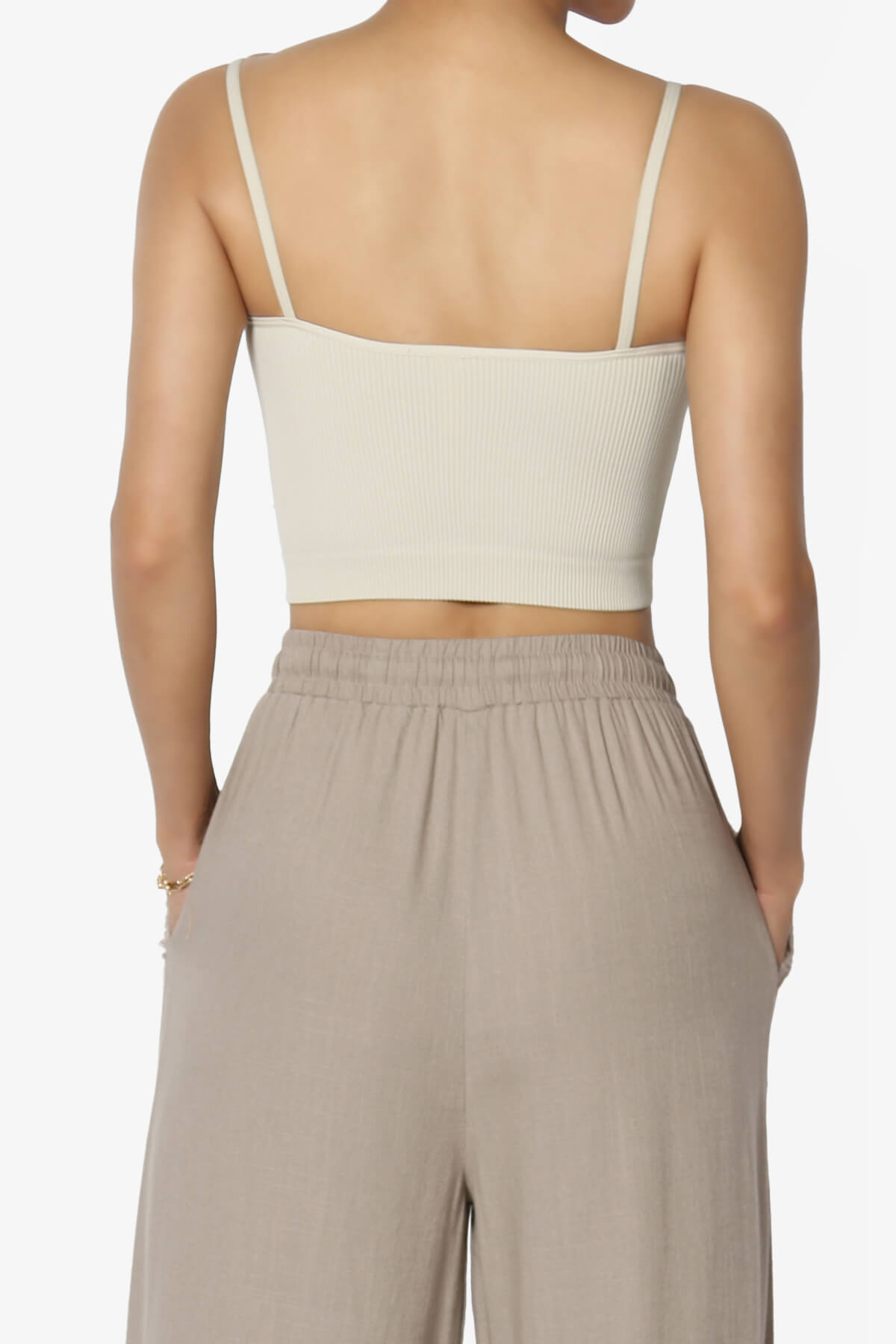 Nadeen Padded Ribbed Cropped Cami SAND BEIGE_2