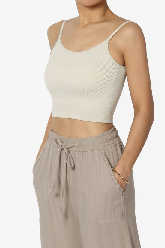 Nadeen Padded Ribbed Cropped Cami SAND BEIGE_3