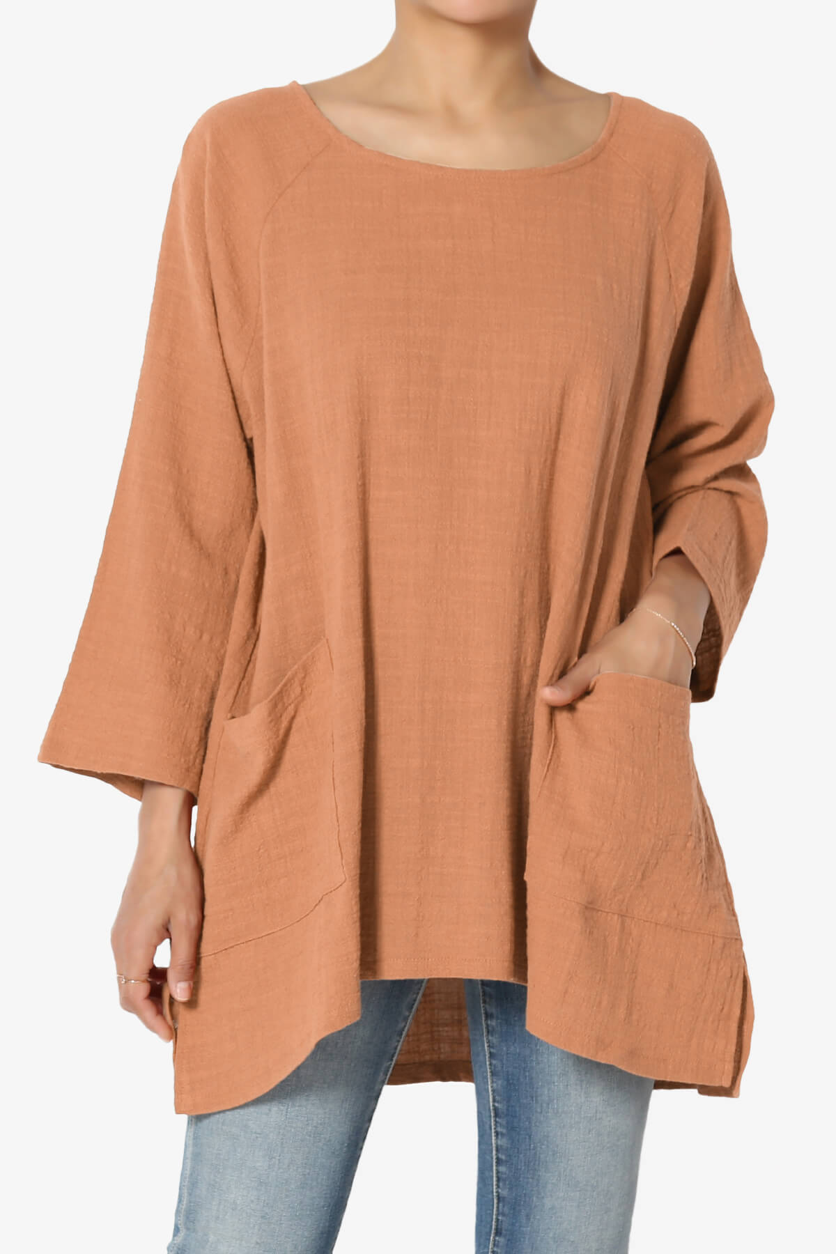 Nesta Gauze Pocket Cover Up Top BUTTER ORANGE_1