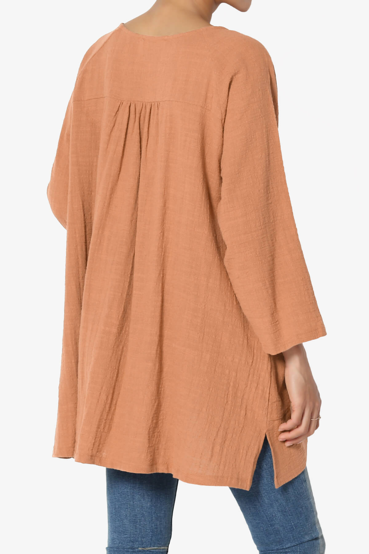 Nesta Gauze Pocket Cover Up Top BUTTER ORANGE_4
