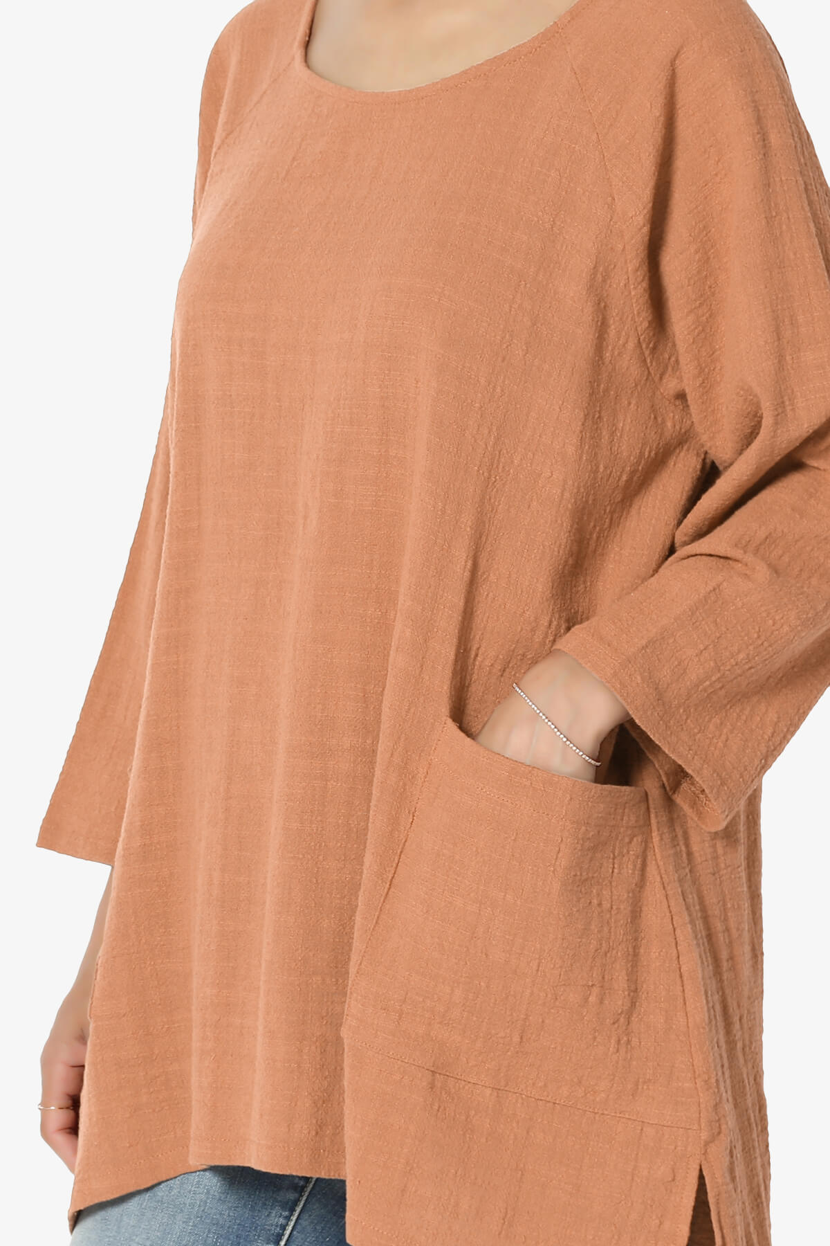 Nesta Gauze Pocket Cover Up Top BUTTER ORANGE_5