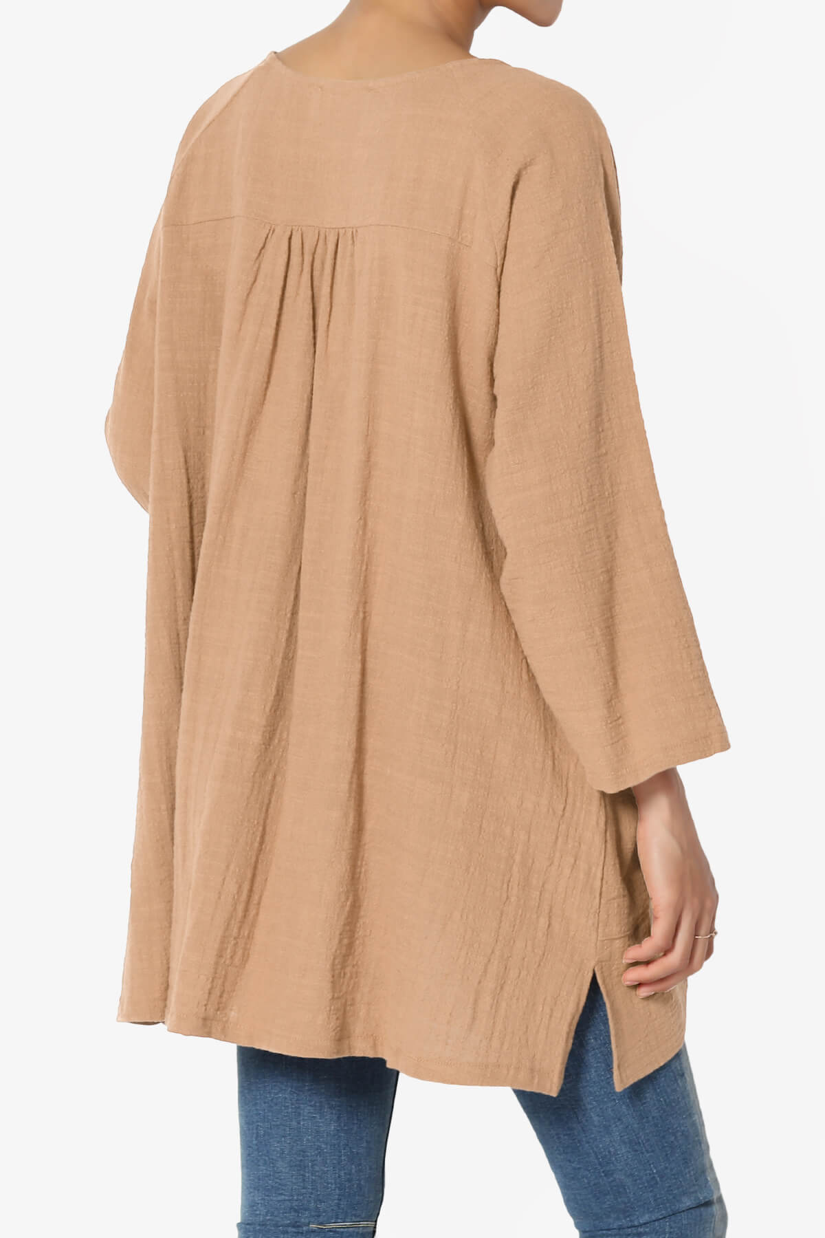 Nesta Gauze Pocket Cover Up Top DK BRUSH_4