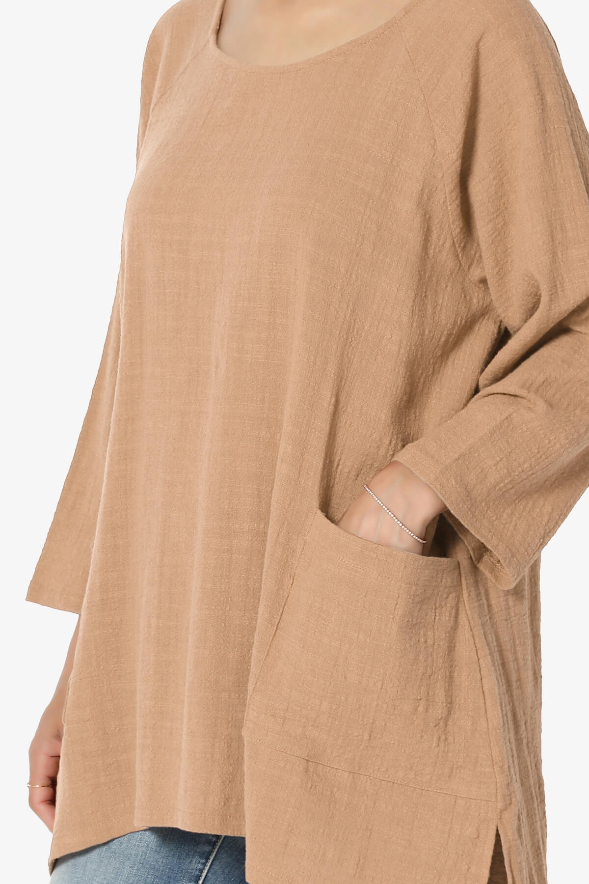 Nesta Gauze Pocket Cover Up Top DK BRUSH_5