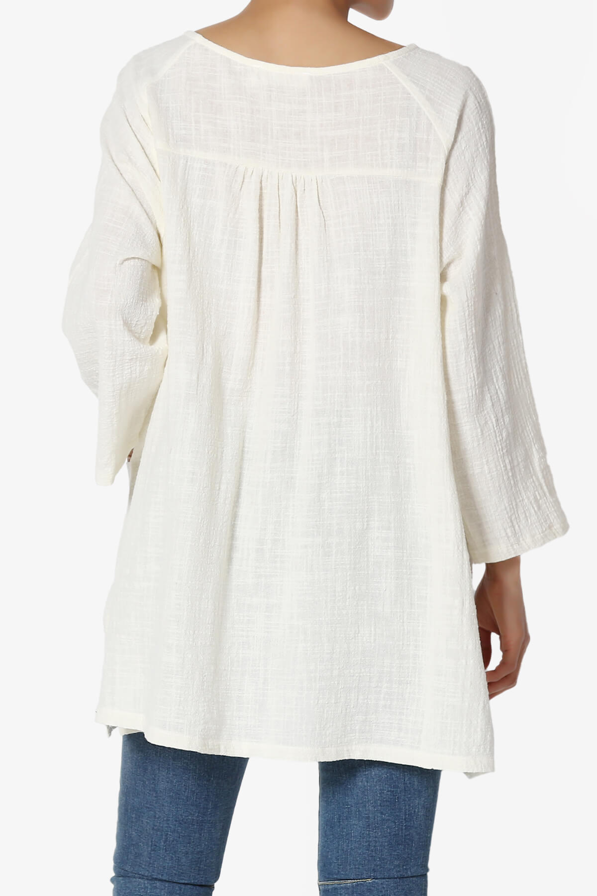 Nesta Gauze Pocket Cover Up Top OFF WHITE_2