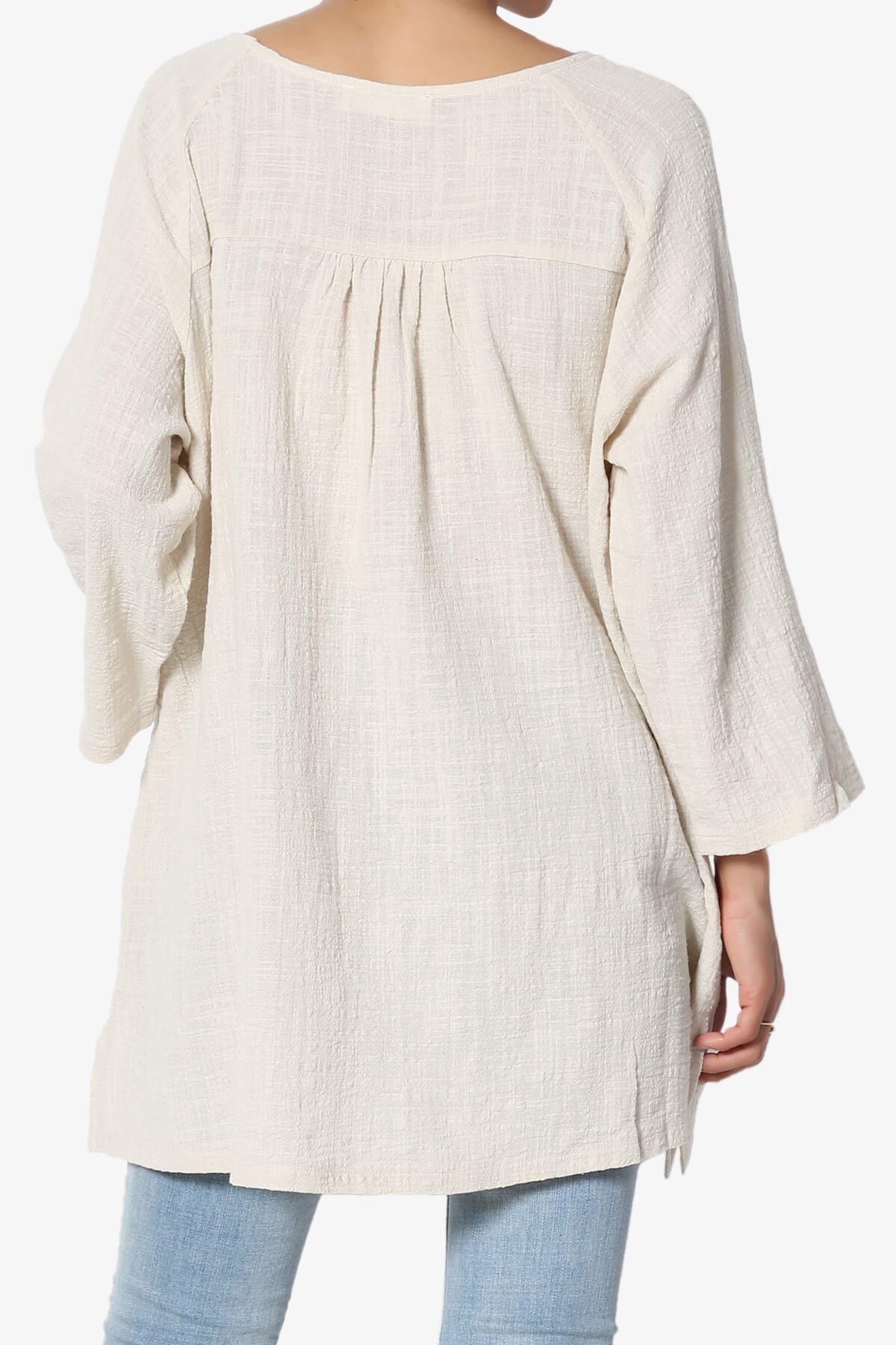 Nesta Gauze Pocket Cover Up Top SAND BEIGE_2