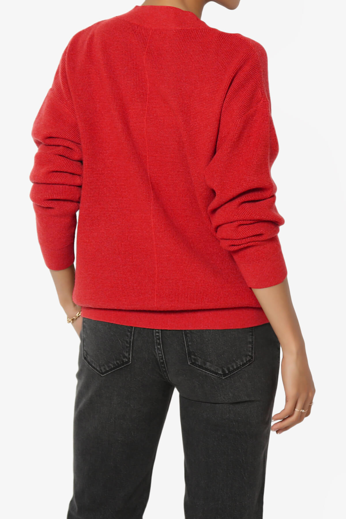Load image into Gallery viewer, Nicky Micro Waffle Viscose Knit Cardigan RED_2
