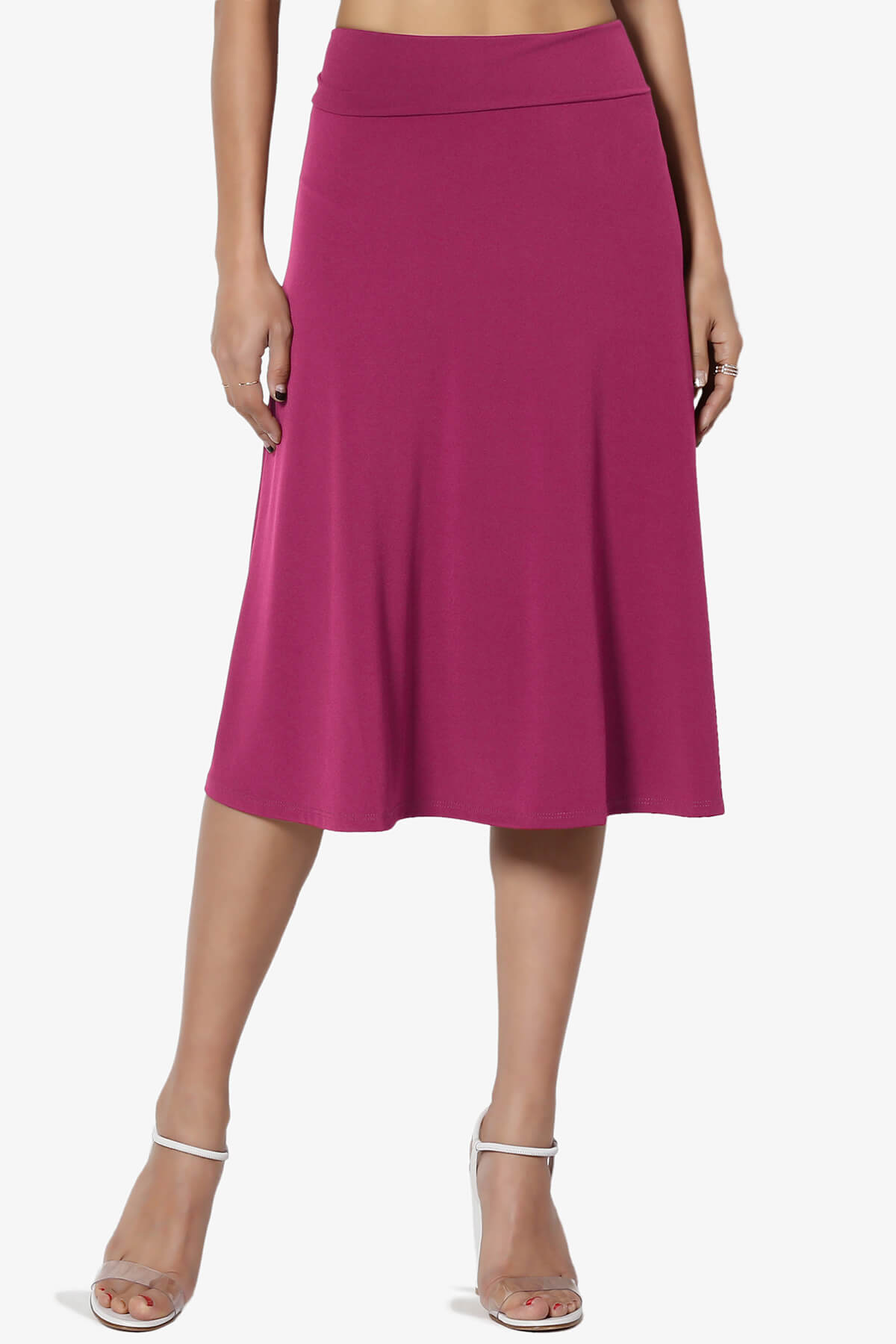 Nolan Stretch Flared Knee Skirt MAGENTA_1