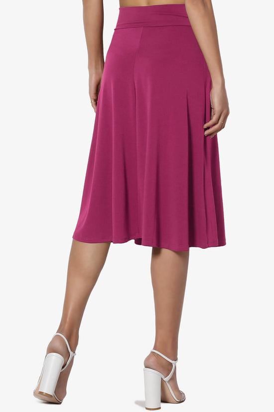 Nolan Stretch Flared Knee Skirt MAGENTA_2