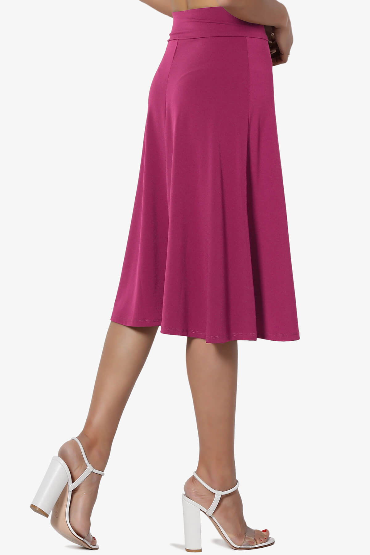 Nolan Stretch Flared Knee Skirt MAGENTA_4