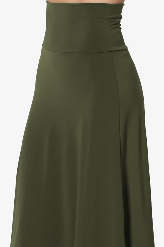 Nolan Stretch Flared Knee Skirt OLIVE_5