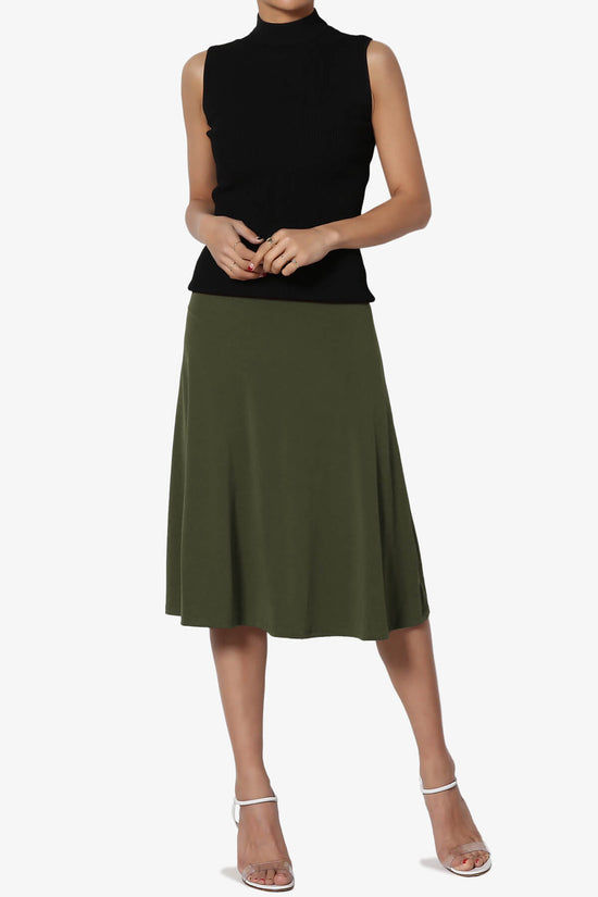 Nolan Stretch Flared Knee Skirt OLIVE_6