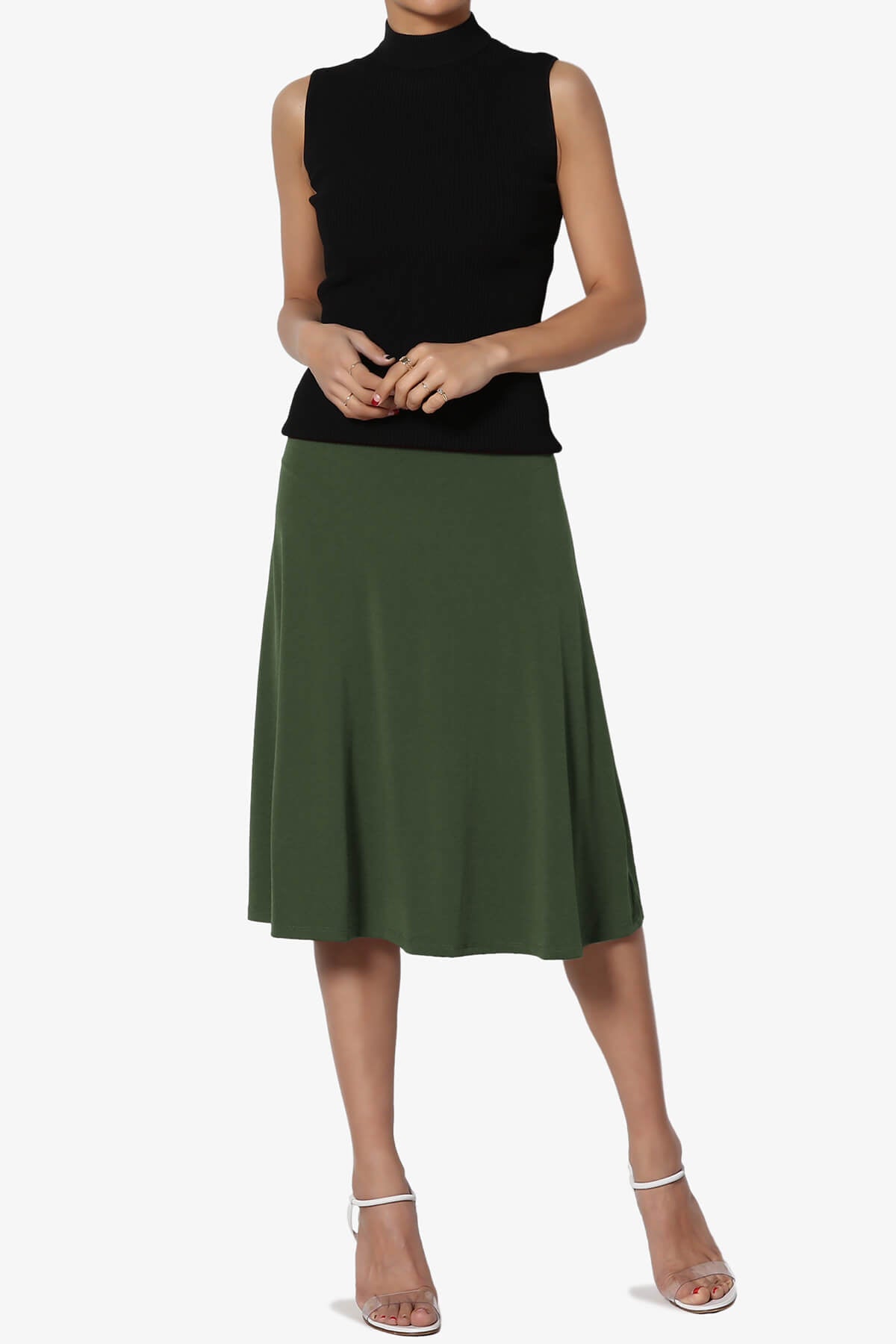 Nolan Stretch Flared Knee Skirt