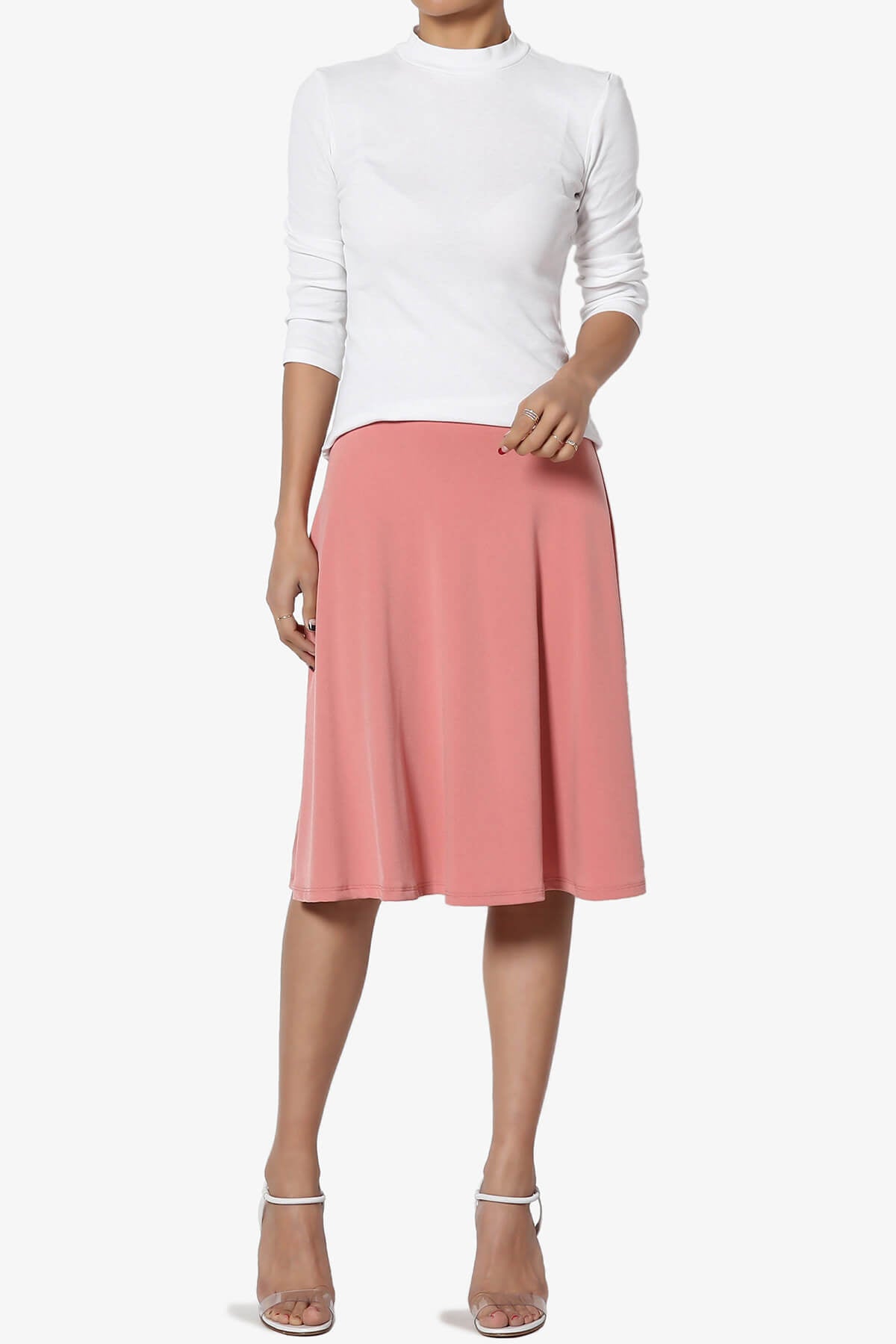 Nolan Stretch Flared Knee Skirt