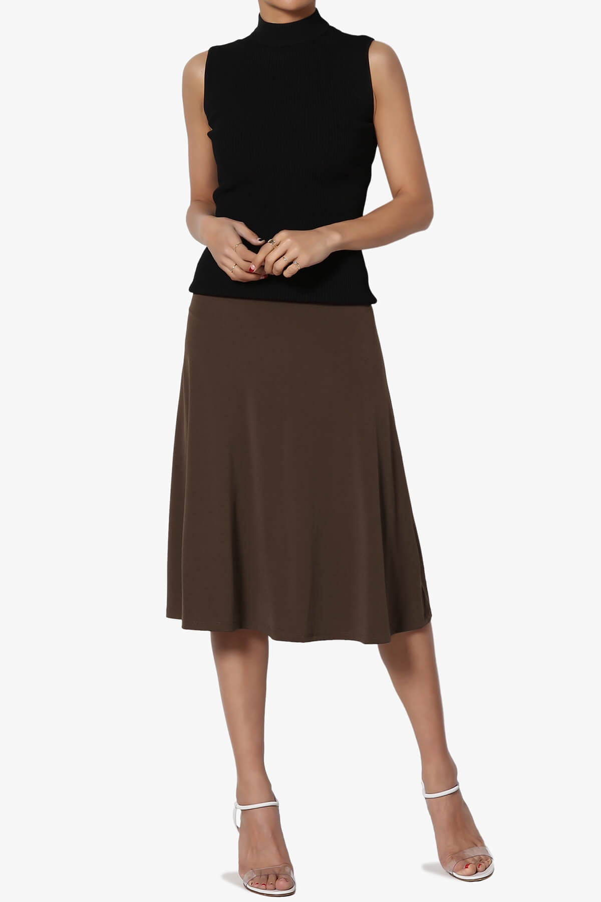 Nolan Stretch Flared Knee Skirt