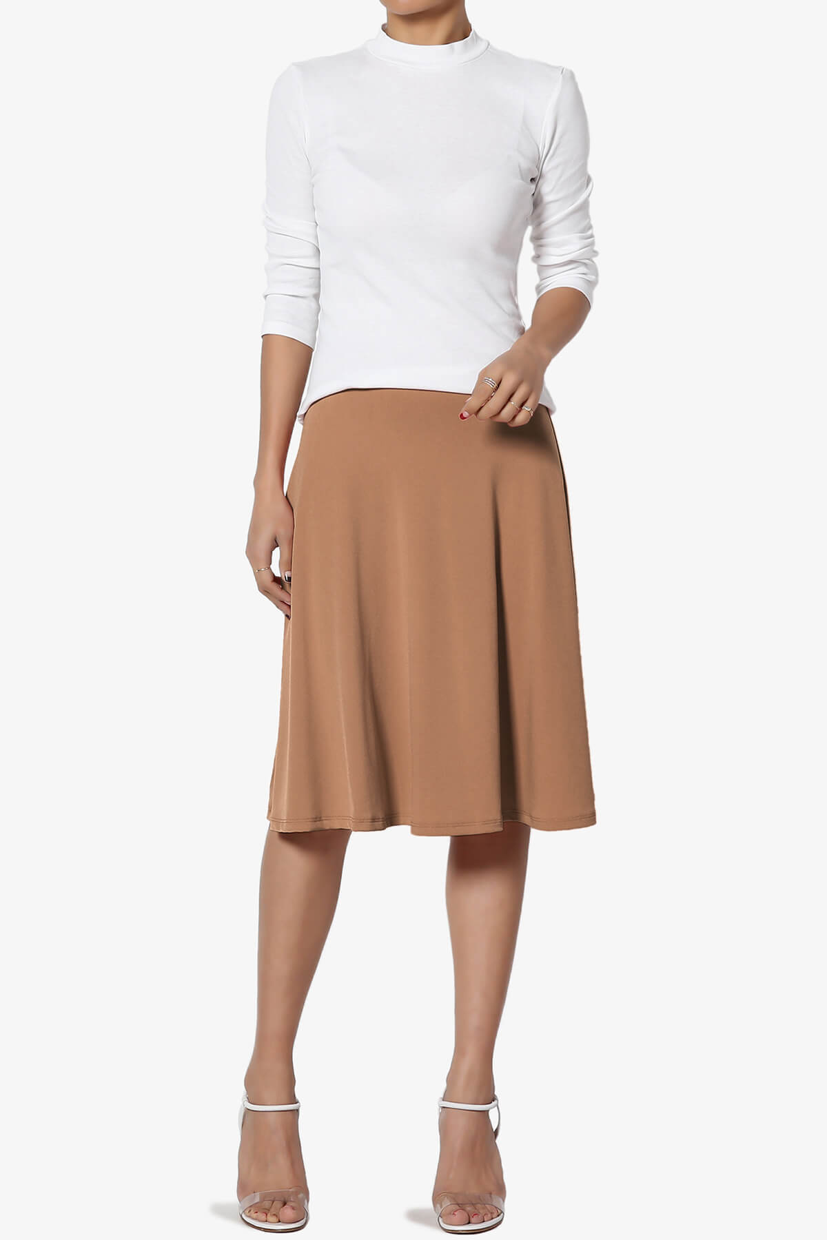 Nolan Stretch Flared Knee Skirt