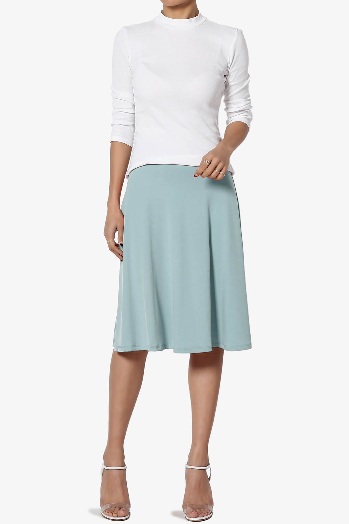 Nolan Stretch Flared Knee Skirt