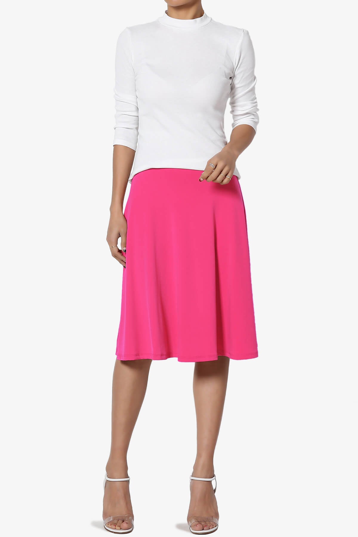 Nolan Stretch Flared Knee Skirt