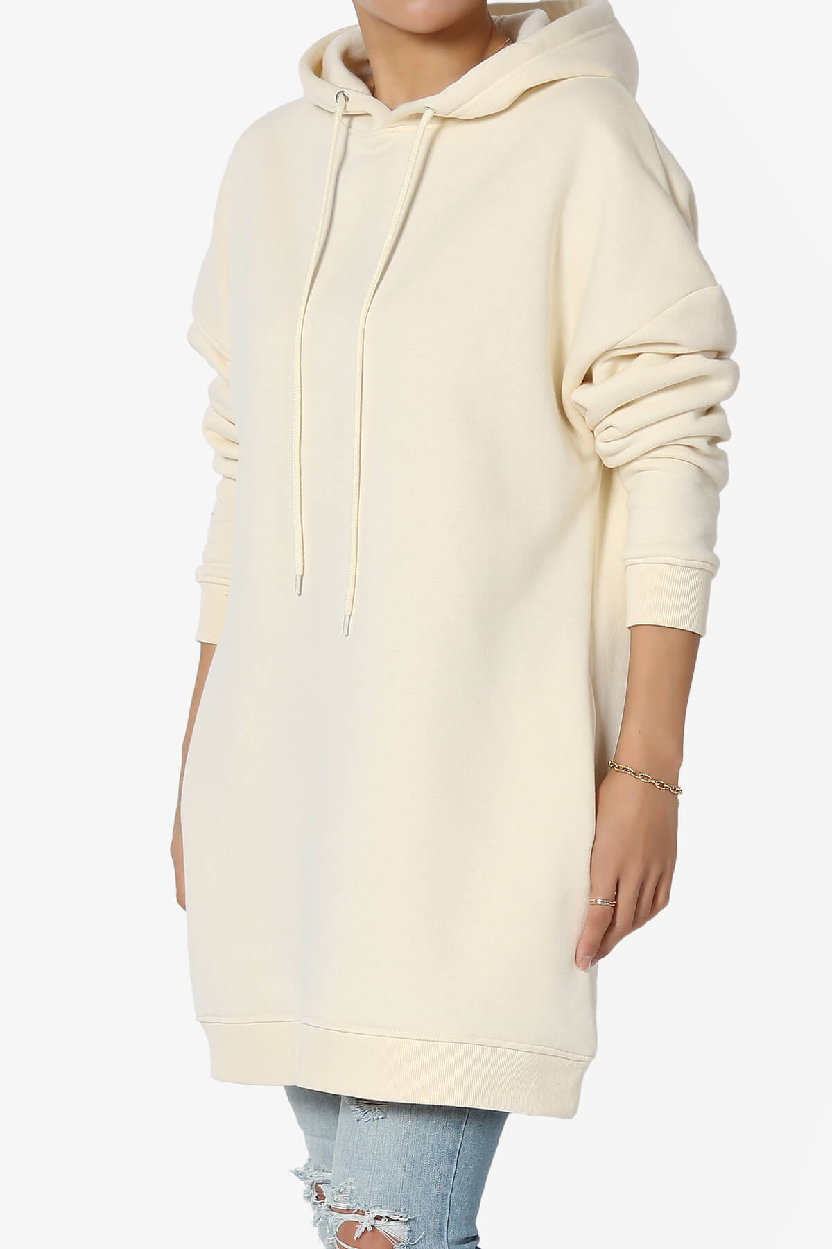Parigi Fleece Oversized Tunic Sweatshits CREAM_3