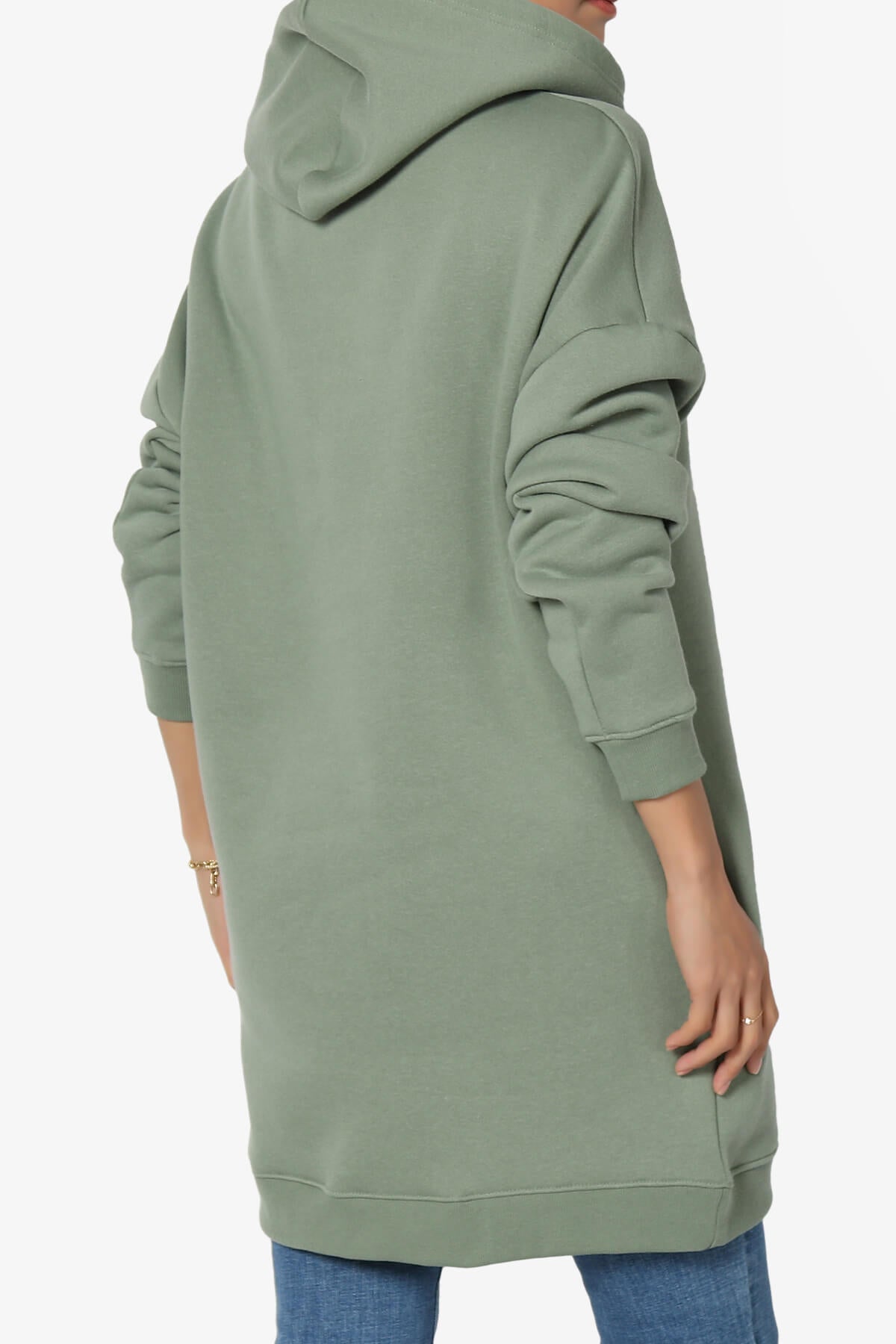Parigi Fleece Oversized Tunic Sweatshits DUSTY OLIVE_4