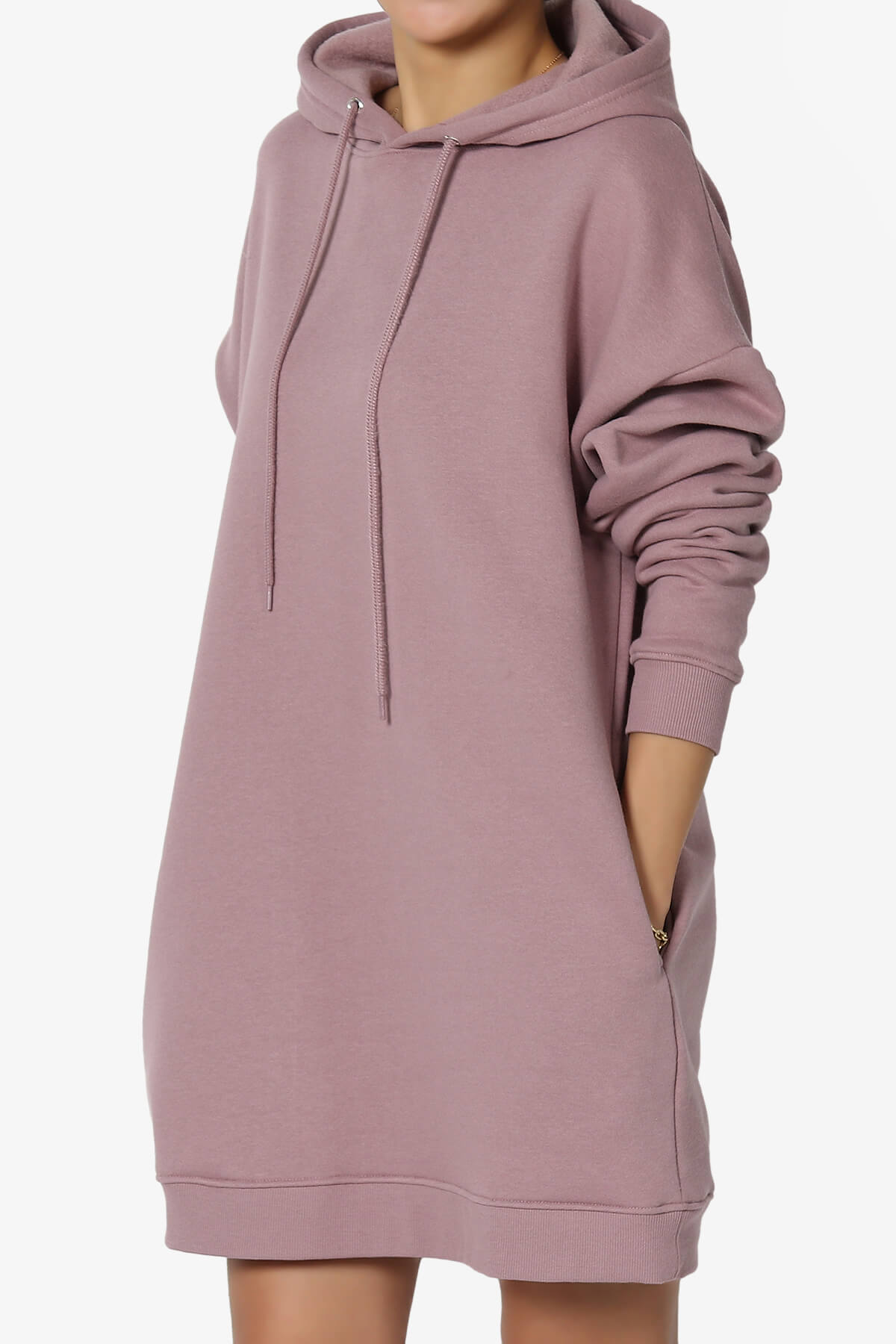 Parigi Fleece Oversized Tunic Sweatshits DUSTY PLUM_3