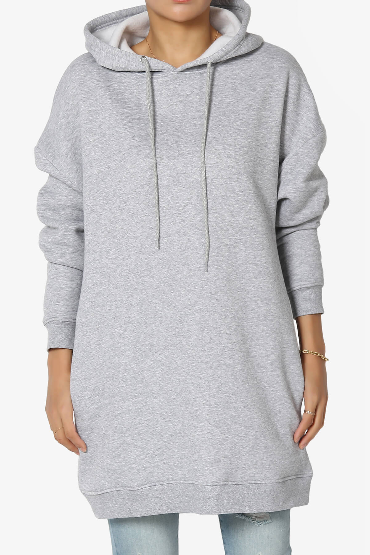 Parigi Fleece Oversized Tunic Sweatshits HEATHER GREY_1
