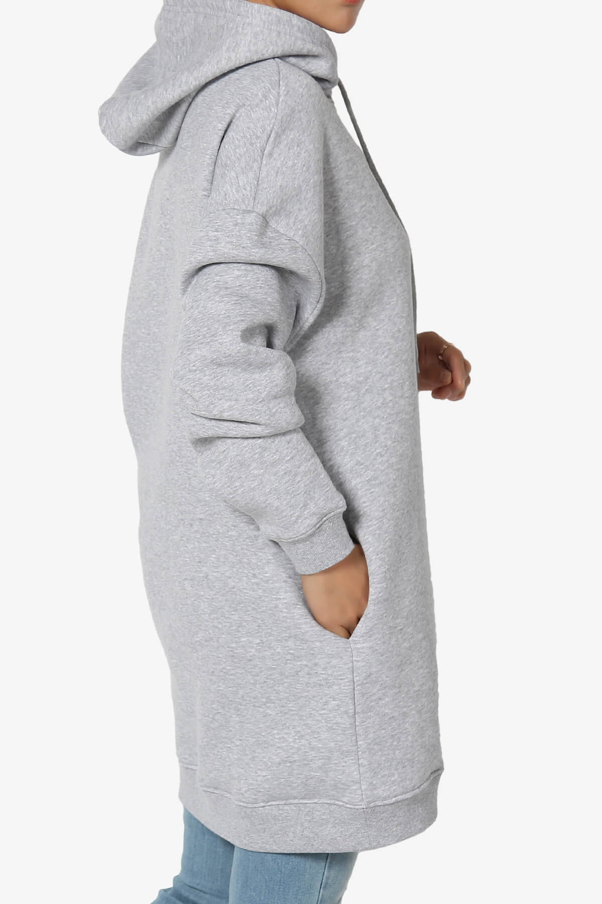 Parigi Fleece Oversized Tunic Sweatshits HEATHER GREY_4
