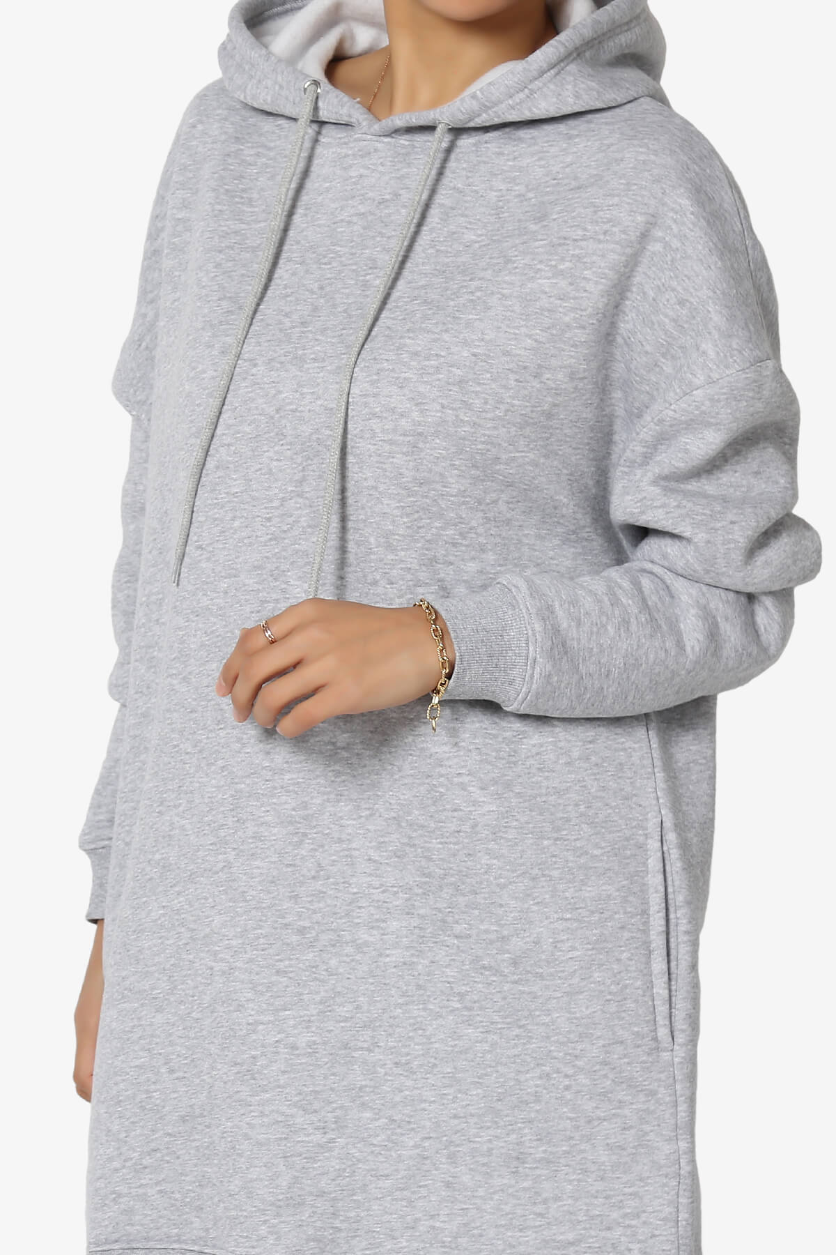 Parigi Fleece Oversized Tunic Sweatshits HEATHER GREY_5