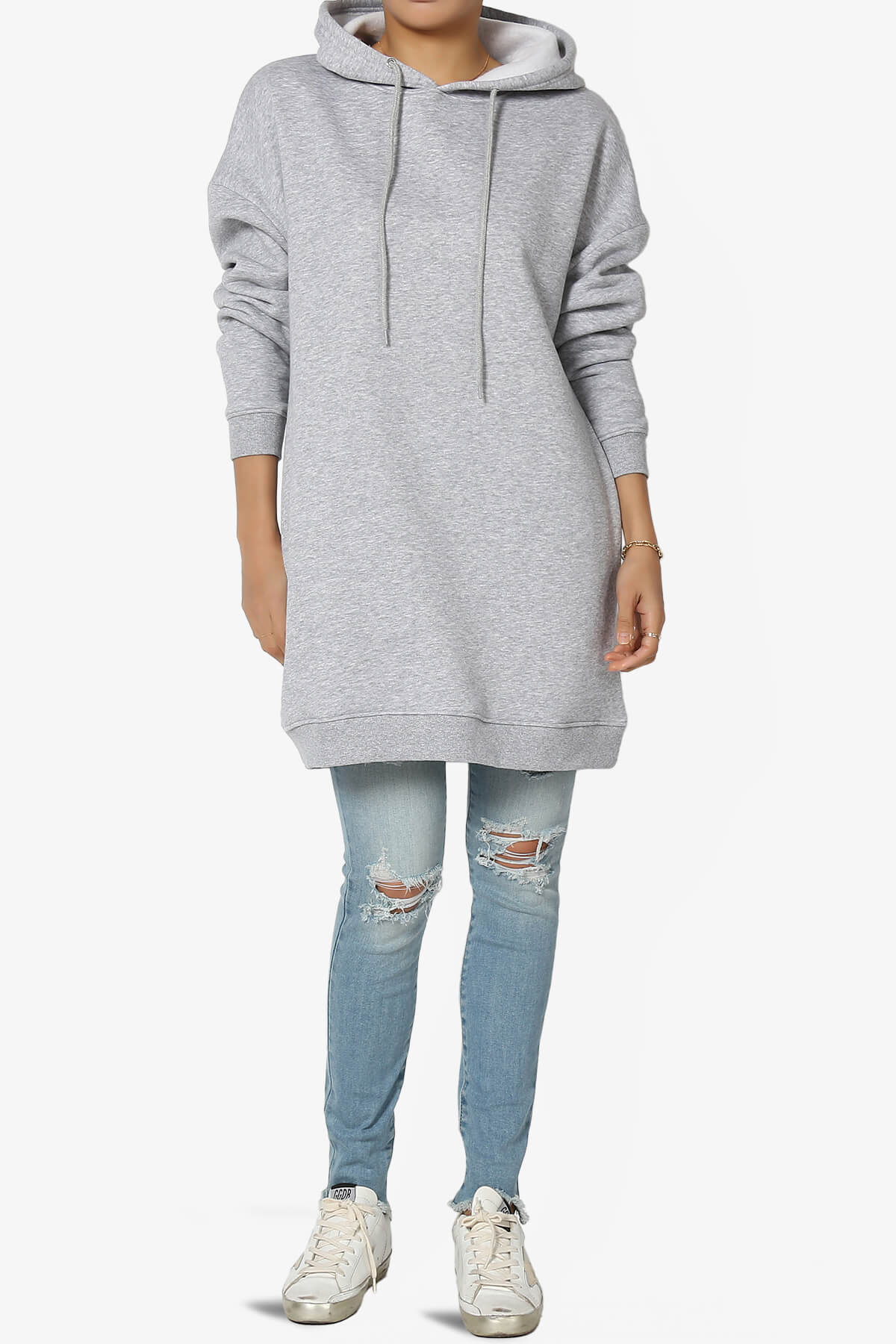 Parigi Fleece Oversized Tunic Sweatshits HEATHER GREY_6
