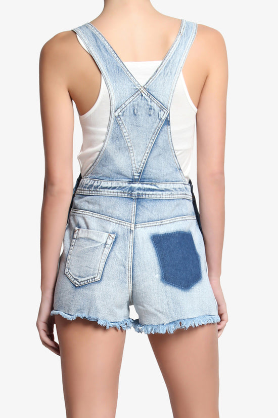 Partay Distressed Overall Denim Shorts LIGHT_2