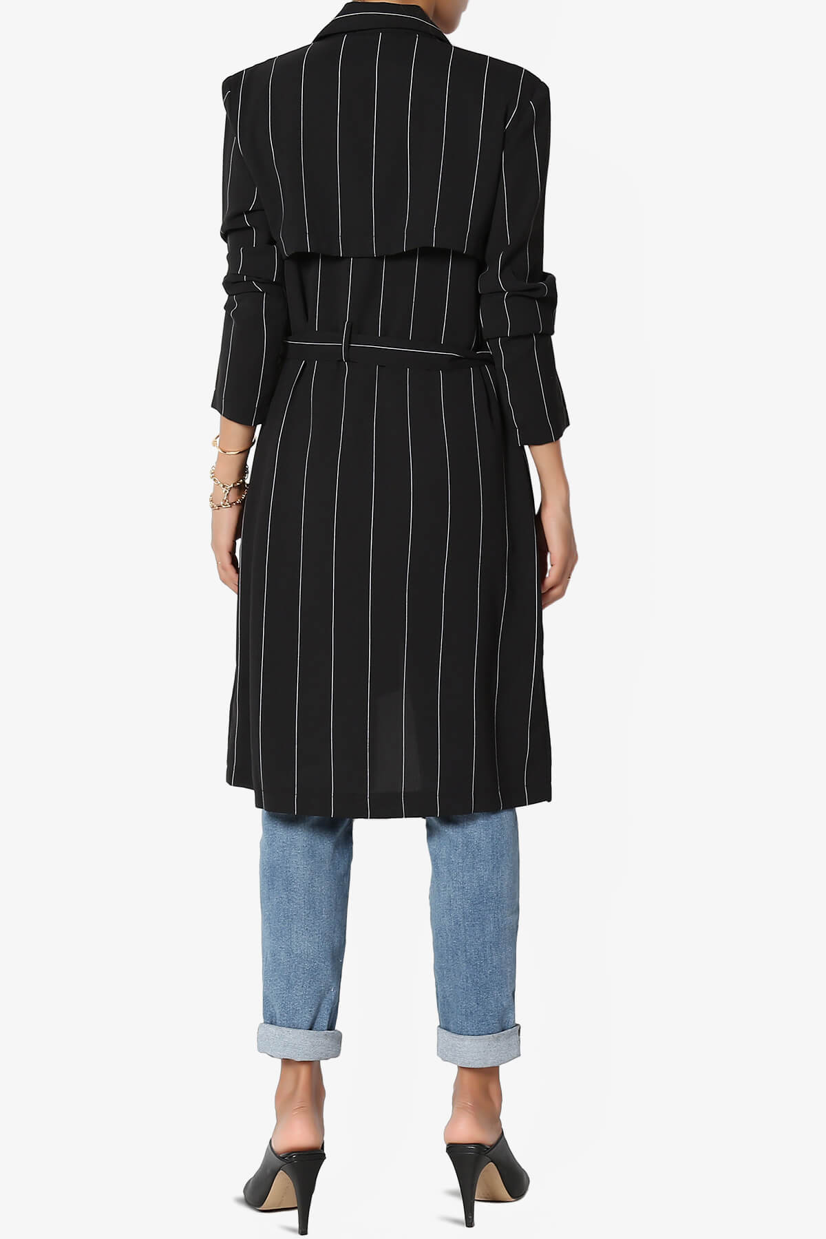 Tranquil Striped Self Tie Longline Jacket