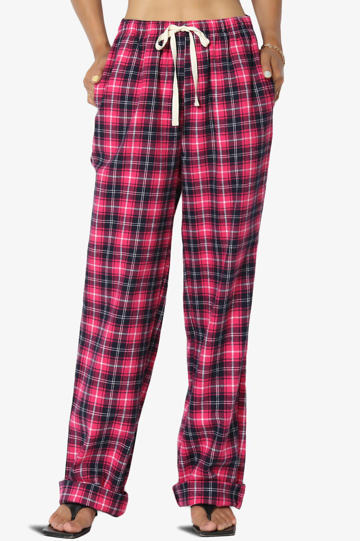 Pajama Pants for Women 100% Cotton Flannel Plaid Lounge Pants 