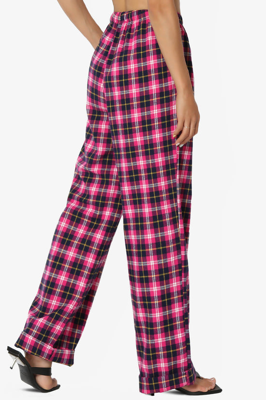 Hot Pink and Navy Plaid Lounge Pants