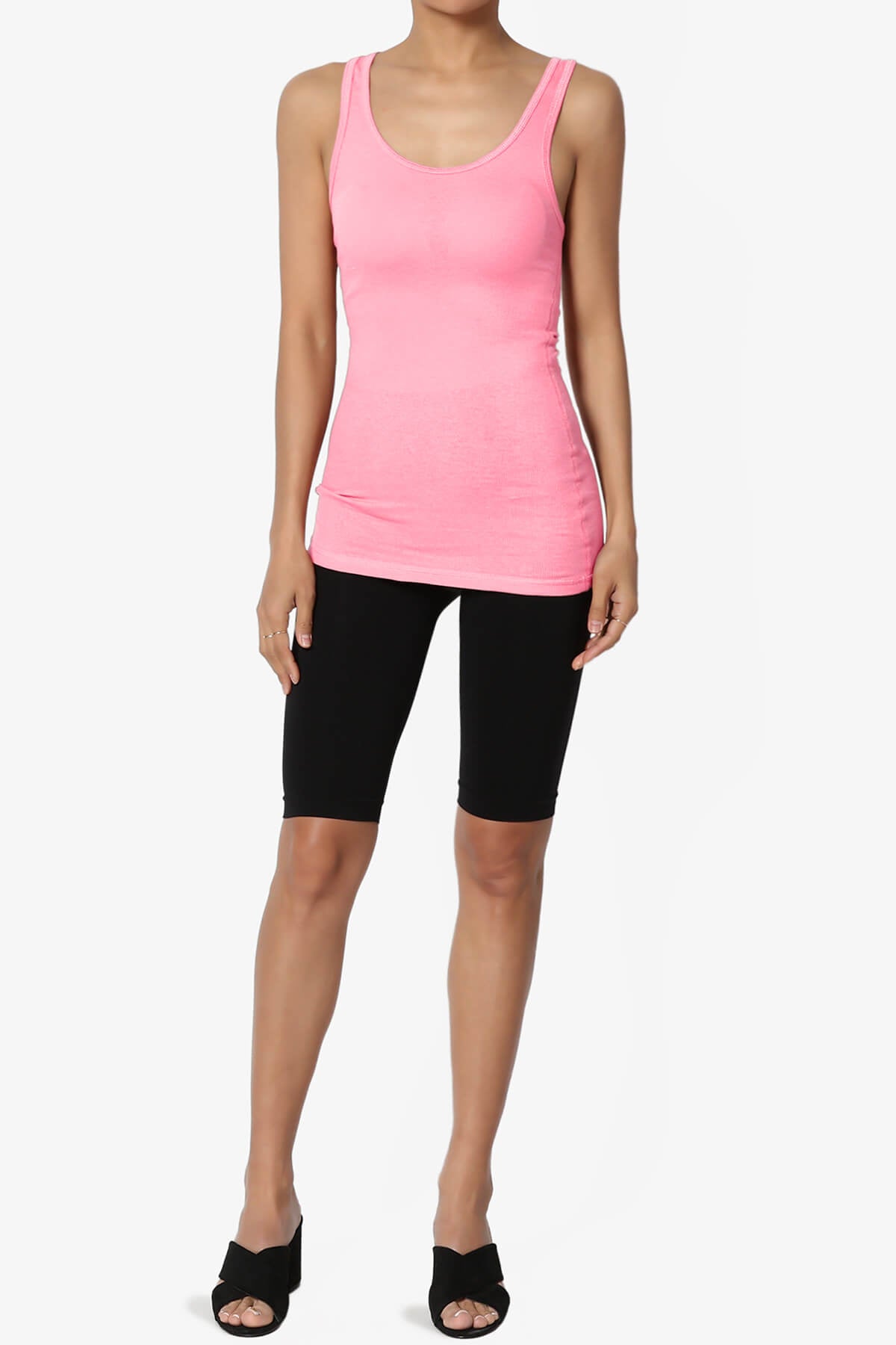 Roxie Racerback Ribbed Tank Top BRIGHT PINK_6