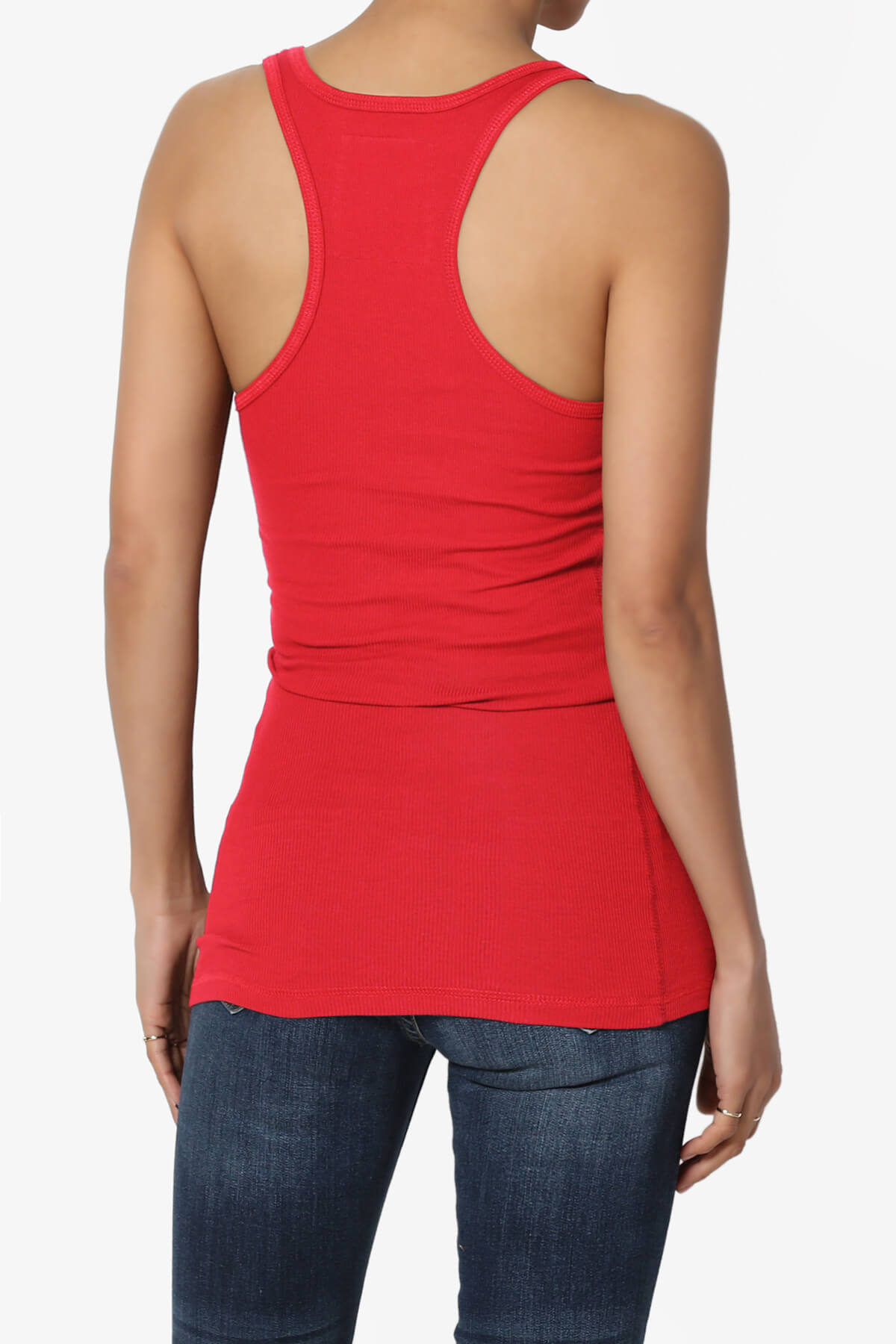 Roxie Racerback Ribbed Tank Top RED_2